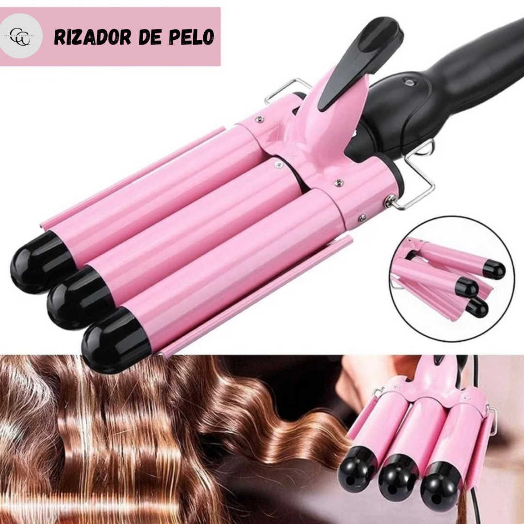 Rizador de pelo 3 tubos profesional