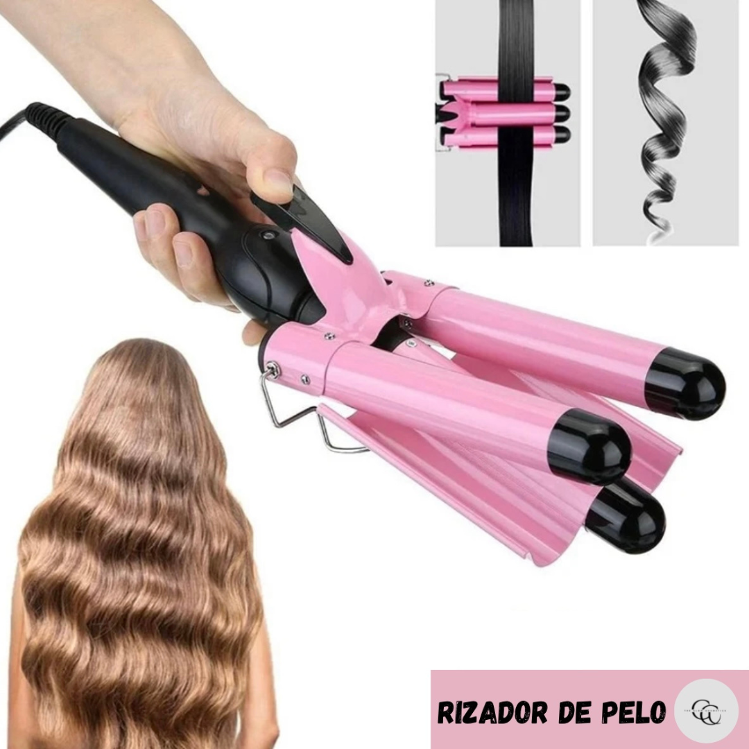 Rizador de pelo 3 tubos profesional