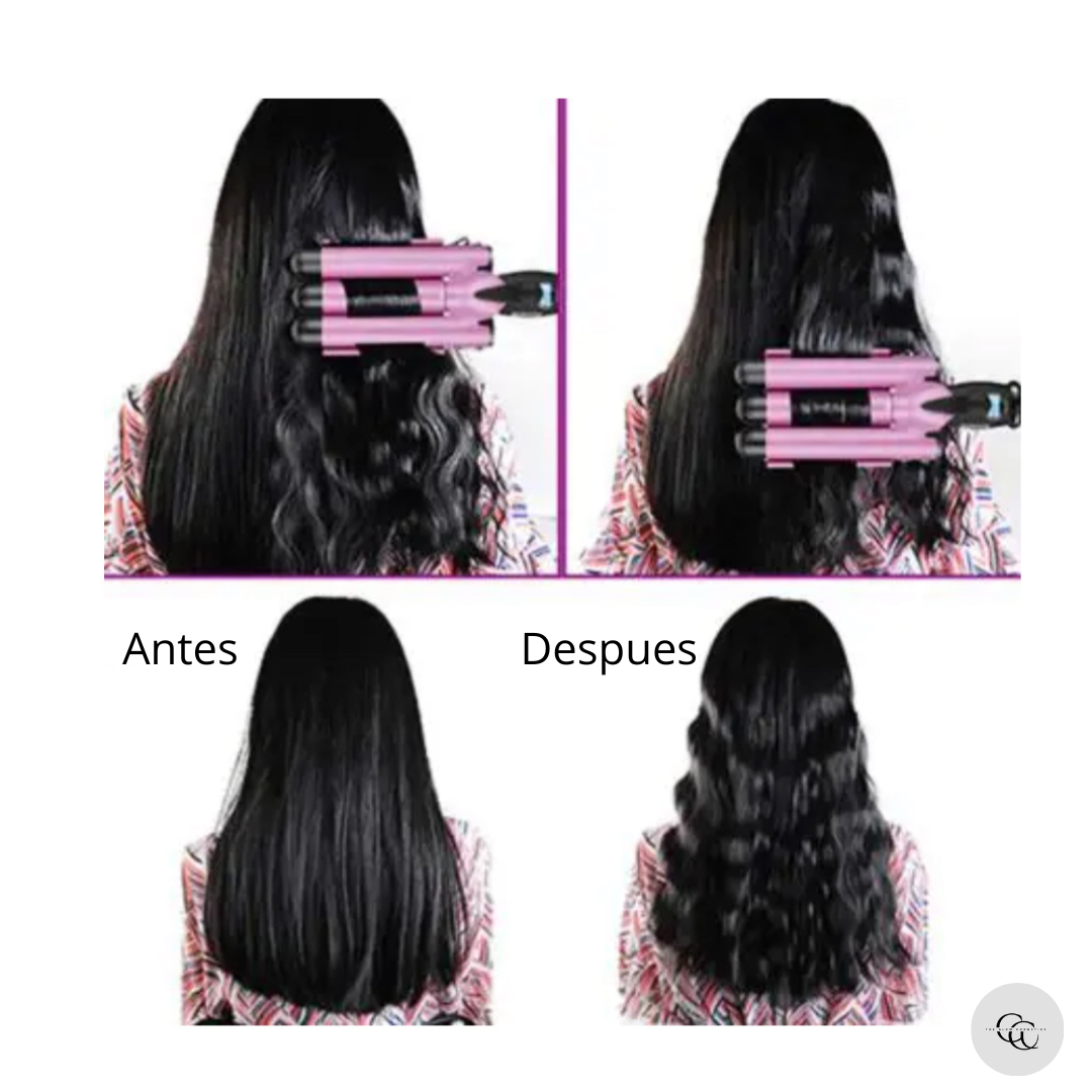 Rizador de pelo 3 tubos profesional