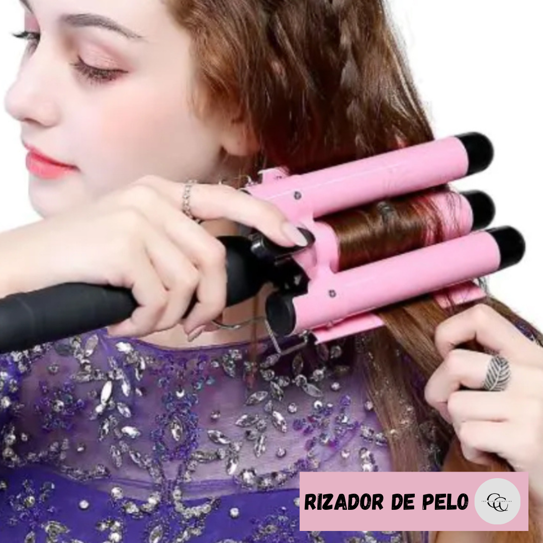 Rizador de pelo 3 tubos profesional